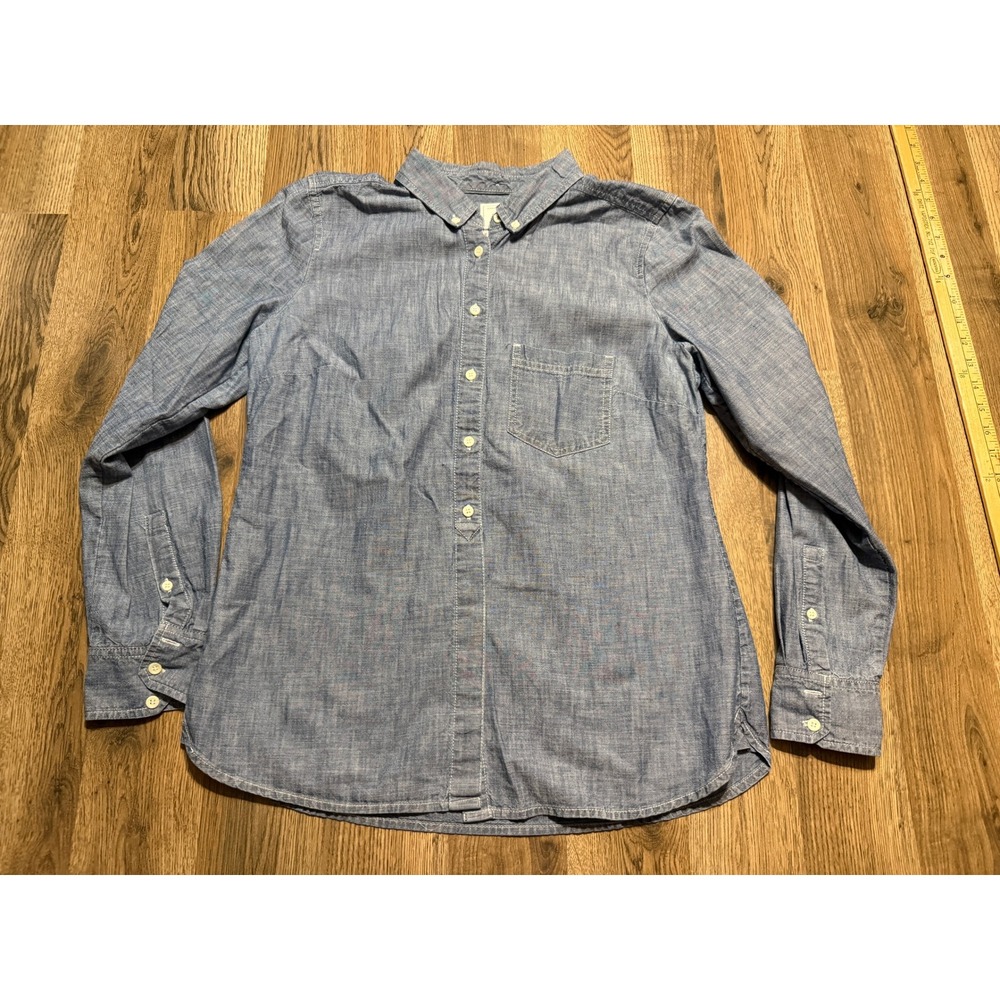 Gap Shirt Women Size M Blue Button Down Long Sleeve Chambray The Tailored